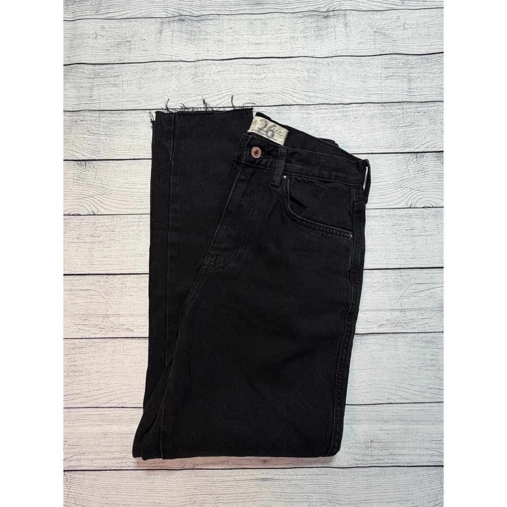 FP We The Free Straight jeans raw hem sz 26 black casual streetwear whimsigoth